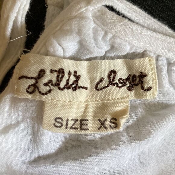 Anthropologie Lili’s Closet Extra Small Strap Tunic White 100% Cotton Pleated - Picture 8 of 9